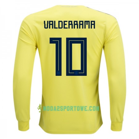 Koszulka Kolumbia Valderrama 10 Mistrzostwa Świata 2018 Domowe Stroje Piłkarskie Długi Rękaw